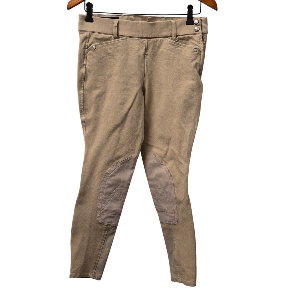 Ariat Size 28 Long Riding Breeches Heritage Low Rise Side Zip Knee Patch Tan